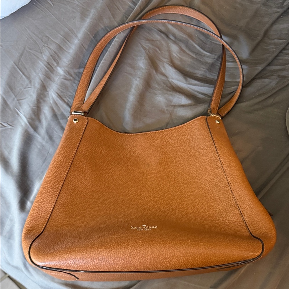 kate spade Cognac Pebbled Leather Shoulder Bag